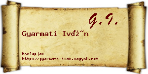 Gyarmati Iván névjegykártya