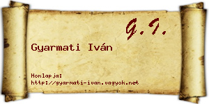 Gyarmati Iván névjegykártya